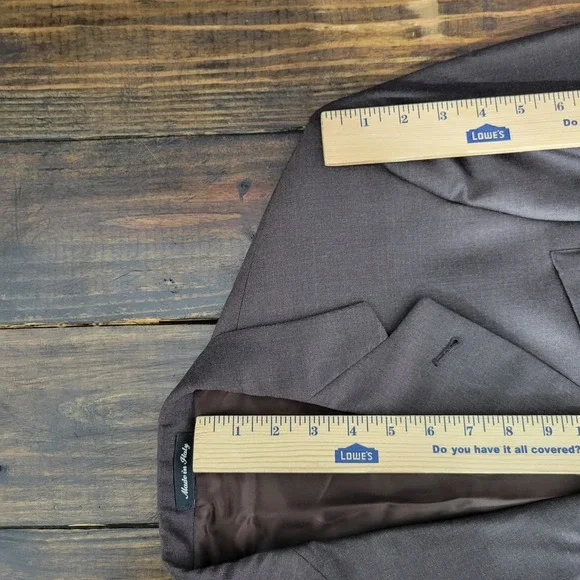 Murano Men's Sport Coat‎ Blazer Three Button Brown Wool Made in Italy Size 39R